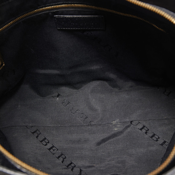 BURBERRY Black Embossed Check Leather Medium Dewsbury Tote - Picture 8 of 8